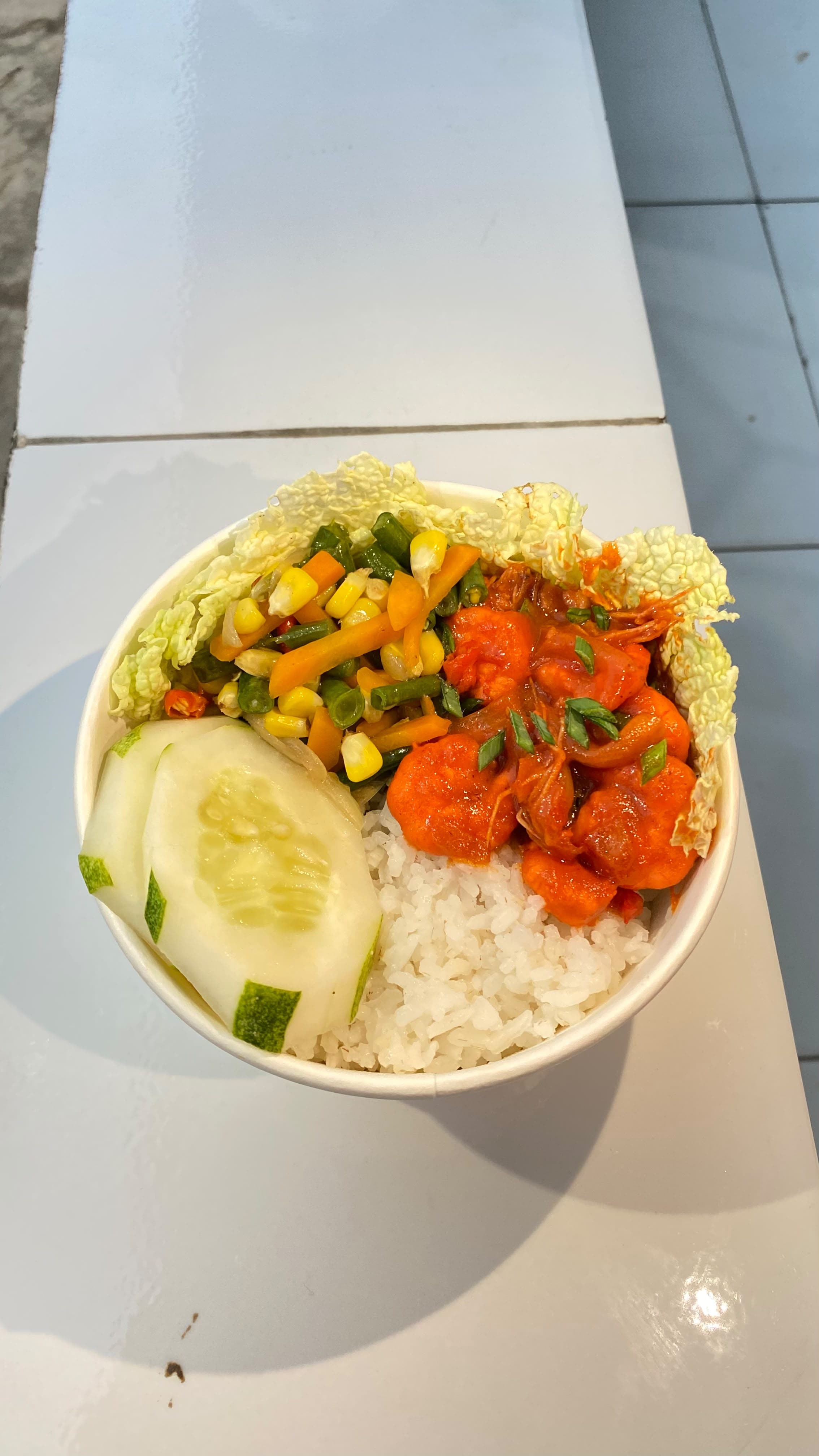 Ricebowl udang asam manis